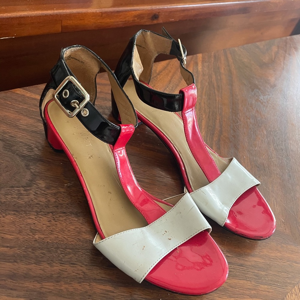 Nine West multi patent sandals